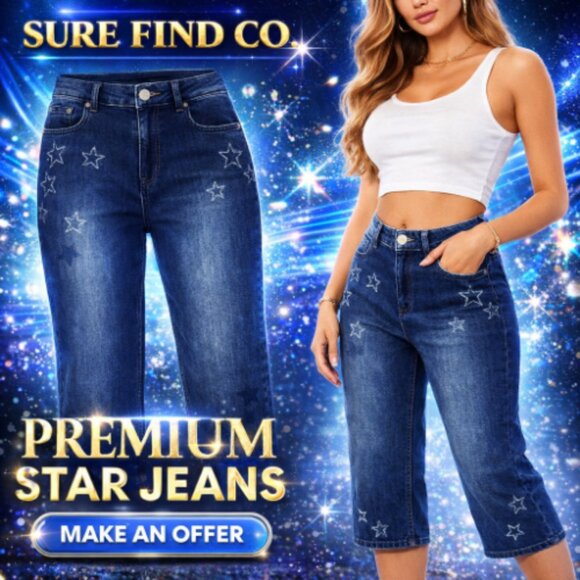 CJ Banks Denim - CJ Banks Classic Fit Capri Jeans featuring a star pattern Women's Size 6